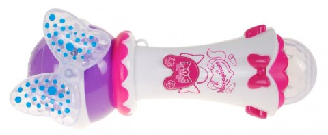 Mikrofon do karaoke dla dzieci 3+ biały Funkcja zmiany głosu + Światełka + MP3