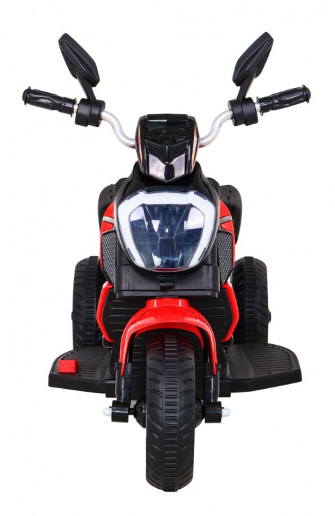 Motorek Fast Tourist na akumulator dla dzieci Czerwony + Audio + Światła + Ekoskóra