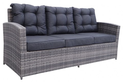 Zestaw Mebli ogrodowych 6w1 Techorattan Szary + Sofa + Wysoki stół + 2 Fotele + 2 Pufy + 12 Poduszek Zestaw Mebli ogrodowych 6w1 Techorattan Szary + Sofa + Wysoki stół + 2 Fotele + 2 Pufy + 12 Poduszek