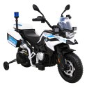 Motor Policyjny BMW F850 GS na akumulator dla dzieci + Kółka pomocnicze + Syrena + Światła + 2 Kufry + Wolny Start