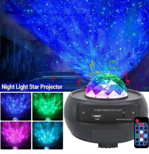 Obrotowy Projektor Pozytywka dla dzieci 3+ Gwieździste niebo 10 kolorów + Lampka nocna + Głośnik do MP3 Obrotowy Projektor Pozytywka dla dzieci 3+ Gwieździste niebo 10 kolorów + Lampka nocna + Głośnik do MP3