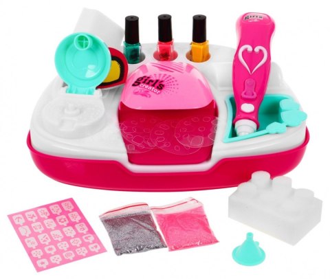Zestaw do manicure dla dziewczynka 5+ Brokatowe paznokcie + Suszarka z akcesoriami Zestaw do manicure dla dziewczynka 5+ Brokatowe paznokcie + Suszarka z akcesoriami