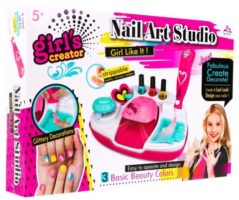 Zestaw do manicure dla dziewczynka 5+ Brokatowe paznokcie + Suszarka z akcesoriami Zestaw do manicure dla dziewczynka 5+ Brokatowe paznokcie + Suszarka z akcesoriami