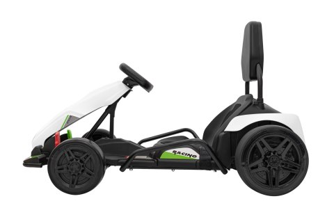 Gokart Fast 3 Drift na akumulator dla dzieci Biały + Funkcja driftu + Silniki 2x150W + Radio LED + Pasy