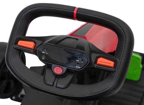 Gokart Fast 3 Drift na akumulator dla dzieci Czerwony + Funkcja driftu + Silniki 2x150W + Radio LED + Pasy