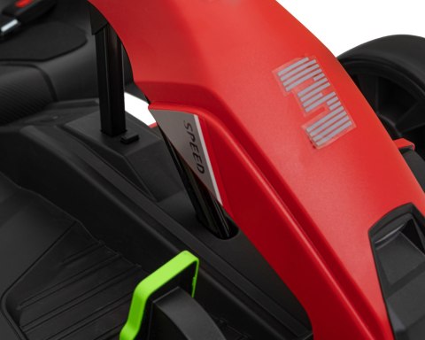 Gokart Fast 3 Drift na akumulator dla dzieci Czerwony + Funkcja driftu + Silniki 2x150W + Radio LED + Pasy