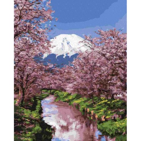 Malowanie po numerach Kwitnąca Sakura 40x50 Płótno + Farby + Pędzle Malowanie po numerach Kwitnąca Sakura 40x50 Płótno + Farby + Pędzle