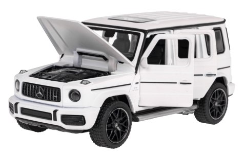 Mercedes-AMG G 63 biały RASTAR model 1:32 Metalowa karoseria + Ręcznie otwierane elementy