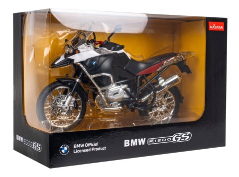 Motocykl BMW R 1200 GS biały RASTAR model 1:9 Metalowa karoseria Motocykl BMW R 1200 GS biały RASTAR model 1:9 Metalowa karoseria