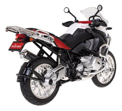 Motocykl BMW R 1200 GS biały RASTAR model 1:9 Metalowa karoseria Motocykl BMW R 1200 GS biały RASTAR model 1:9 Metalowa karoseria