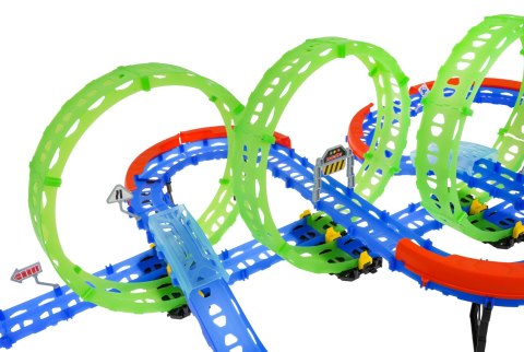 Ekstremalny Tor Wyścigowy dla dzieci 3+ Części konstrukcyjne 74 el. + Autko z LED + Pętle 360 Ekstremalny Tor Wyścigowy dla dzieci 3+ Części konstrukcyjne 74 el. + Autko z LED + Pętle 360