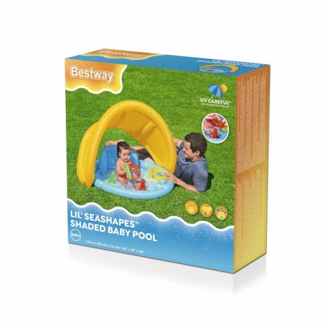Dmuchany Brodzik Basenik z Daszkiem dla dzieci 6m+ Z Grą Układanką BESTWAY 115x89x76 Gra układanka + 3 Obręcze Dmuchany Brodzik Basenik z Daszkiem dla dzieci 6m+ Z Grą Układanką BESTWAY 115x89x76 Gra układanka + 3 Obręcze