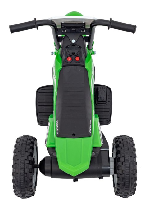 Motorek Cross Honda CRF 450R na akumulator dla dzieci Zielony + 3 Koła + Gumowy Bieżnik + Klakson