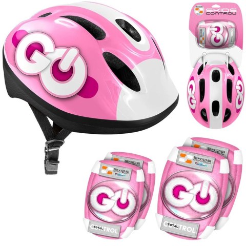 Regulowany zestaw ochronny dla dzieci Kask + ochraniacze RÓŻOWY SP0856 Regulowany zestaw ochronny dla dzieci Kask + ochraniacze RÓŻOWY SP0856