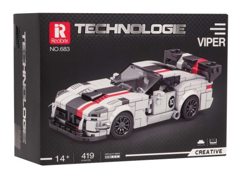 Zestaw Klocków Auto Sportowe Białe 419el. Zestaw Klocków Auto Sportowe Białe 419el.