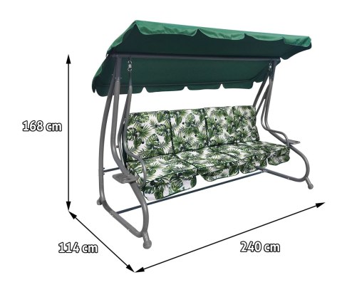Ogromna Huśtawka Ogrodowa Siedzisko Plecionka 2x1 Liście