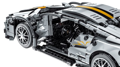 Zestaw Klocków Autko Sportowe Szare 1356el.