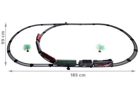 Kolejka elektryczna pociąg 185x99cm dymi paruje efekt dźwiękowy RC0622 Kolejka elektryczna pociąg 185x99cm dymi paruje efekt dźwiękowy RC0622