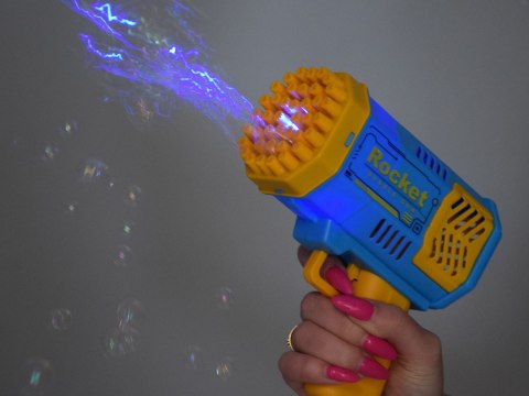 Zestaw Pistolet na bańki mydlane światło + płyn dla dzieci ZA4976 Zestaw Pistolet na bańki mydlane światło + płyn dla dzieci ZA4976