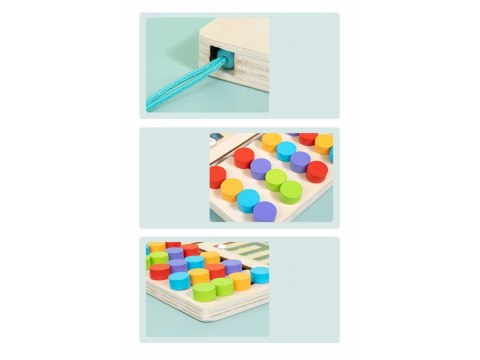 Drewniana układanka z 4 kolorowymi kulkami i magnetycznym rysikiem ZA5579