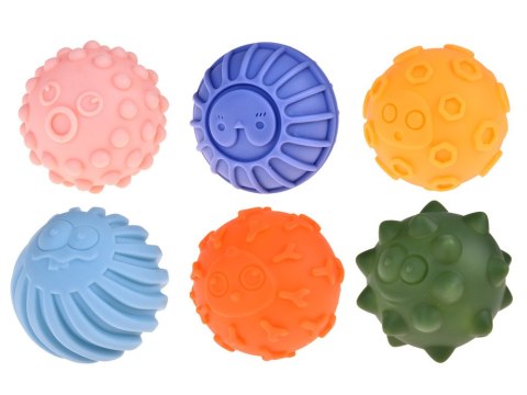 Kolorowe Piłki sensoryczne Piłeczki z wypustkami dla dzieci 6szt ZA5578