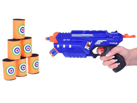 Pistolet Shotgun 2w1 + Naboje piankowe żelowe Tarcza Okulary Puszki ZA5564 Pistolet Shotgun 2w1 + Naboje piankowe żelowe Tarcza Okulary Puszki ZA5564