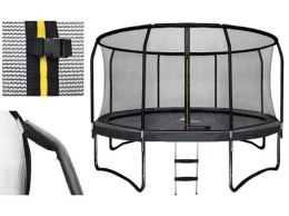 Trampolina Ogrodowa Model Exclusive 374cm/12FT Dla Dzieci Z Wzmacnianą Siatką
