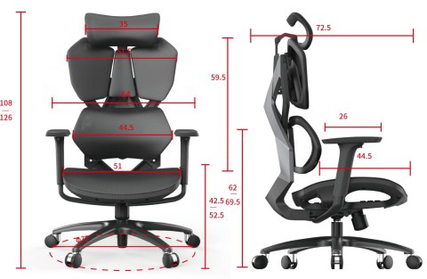 Fotel ergonomiczny gamingowy Angel Furia Black