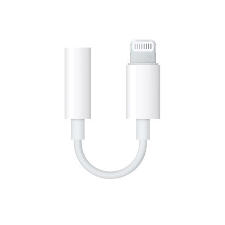 Apple | Przejściówka z Lightning na gniazdo słuchawkowe | Mini-phone stereo 3,5 mm | Żeńska | Męska | Apple Lightning | Biała
