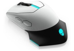 Dell | Alienware | Bezprzewodowa optyczna przewodowa | AW610M | Mysz dla graczy | Lunar Light | 2 lata