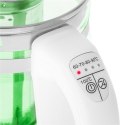 Adler | Czajnik | AD 1299 | Elektryczny | 2200 W | 1,5 L | Szkło/stal nierdzewna | Podstawa obrotowa 360° | Biały