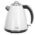 Adler | Czajnik | AD 1343 | Elektryczny | 2200 W | 1,5 L | Stal nierdzewna | Podstawa obrotowa 360° | Biały