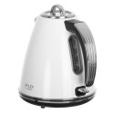 Adler | Czajnik | AD 1343 | Elektryczny | 2200 W | 1,5 L | Stal nierdzewna | Podstawa obrotowa 360° | Biały