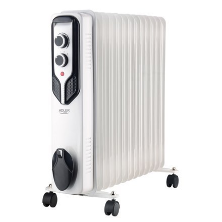 Adler | Grzejnik olejowy | AD 7818 | Grzejnik olejowy | 2500 W | Liczba poziomów mocy 3 | Odpowiedni do pomieszczeń do m² | Biał
