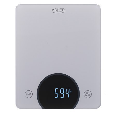 Adler | Waga kuchenna | AD 3173s | Maksymalna waga (udźwig) 10 kg | Podziałka 1 g | Typ wyświetlacza LED | Szary