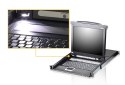 Aten | 8-portowy przełącznik KVM PS/2-USB VGA 17" LCD z portem Daisy-Chain i obsługą urządzeń peryferyjnych USB | CL5708M