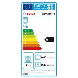 Bosch | HBG517CS1S Serie 6 | Piekarnik | 71 L | Wielofunkcyjny | AquaSmart | Elektroniczny | Tak | Wysokość 59,5 cm | Szerokość