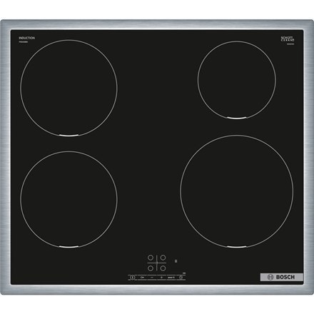 Bosch | PIE645BB5E Seria 4 | Płyta | Indukcyjna | Liczba palników/stref gotowania 4 | Dotykowa | Timer | Czarna