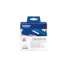 Brother | DK-22210 | Etykiety | Termiczne | Czarne na białym | Rolka (2,9 cm x 30,5 m)
