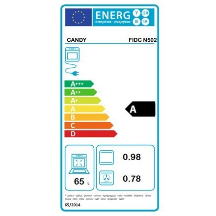 Candy FIDC N502 Oven, Conventional, Capacity 65l L, Mechanical control, Black