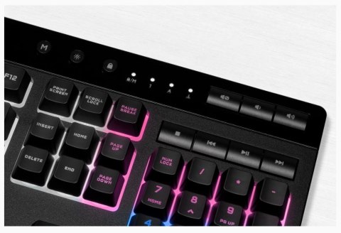 Corsair | Rubber Dome | K55 RGB PRO XT | Gaming Keyboard | Gaming Keyboard | RGB LED light | US | Wired | Black