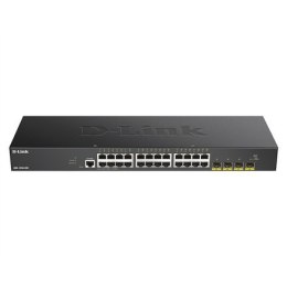 D-Link | Stackowalny przełącznik Smart Managed z łączami 10G | DGS-1250-28X/E | Zarządzany przez Internet | Możliwość montażu w