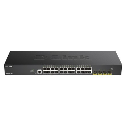 D-Link | Stackowalny przełącznik Smart Managed z łączami 10G | DGS-1250-28X/E | Zarządzany przez Internet | Możliwość montażu w