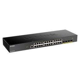 D-Link | Stackowalny przełącznik Smart Managed z łączami 10G | DGS-1250-28X/E | Zarządzany przez Internet | Możliwość montażu w