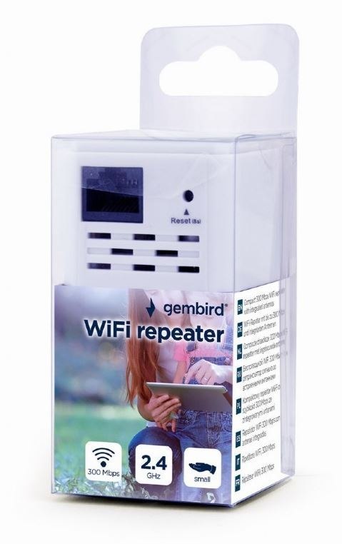 Gembird | WNP-RP300-03 | Wi-Fi repeater | 2.412-2.484 GHz | 300 Mbit/s | 10/100 Mbit/s | Ethernet LAN (RJ-45) ports 1 | Antenna