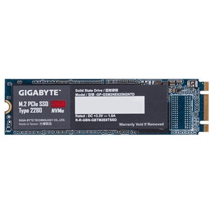 Gigabyte | GP-GSM2NE8256GNTD | 256 GB | Format SSD | Interfejs SSD M.2 NVME | Prędkość odczytu 1200 MB/s | Prędkość zapisu 800 M