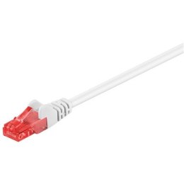Goobay | Kabel krosowy CAT 6 U/UTP | 68632 | 0,5 m | Biały | Wstępnie okablowany, nieekranowany kabel LAN z 2x wtyczkami RJ45 do