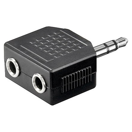 Goobay | Rozdzielacz audio | Mini-phone stereo 3,5 mm | Żeńskie | Męskie | Mini-phone stereo 3,5 mm | Czarny