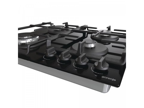 Gorenje | GTW641EB | Hob | Gas on glass | Number of burners/cooking zones 4 | Rotary knobs | Black
