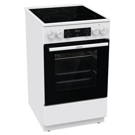 Gorenje | Kuchenka | GECS5C70WA | Typ płyty Vitroceramic | Typ piekarnika Electric | Biały | Szerokość 50 cm | Grillowanie | LED